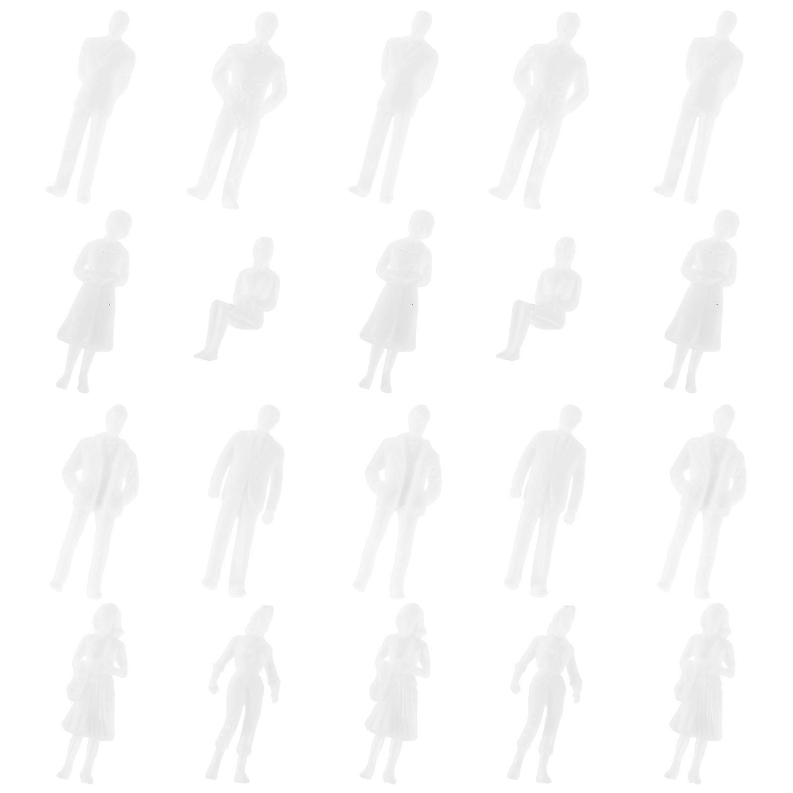 White Plastic Model for Decoration 25Pcs DIY People Model Figures Set
