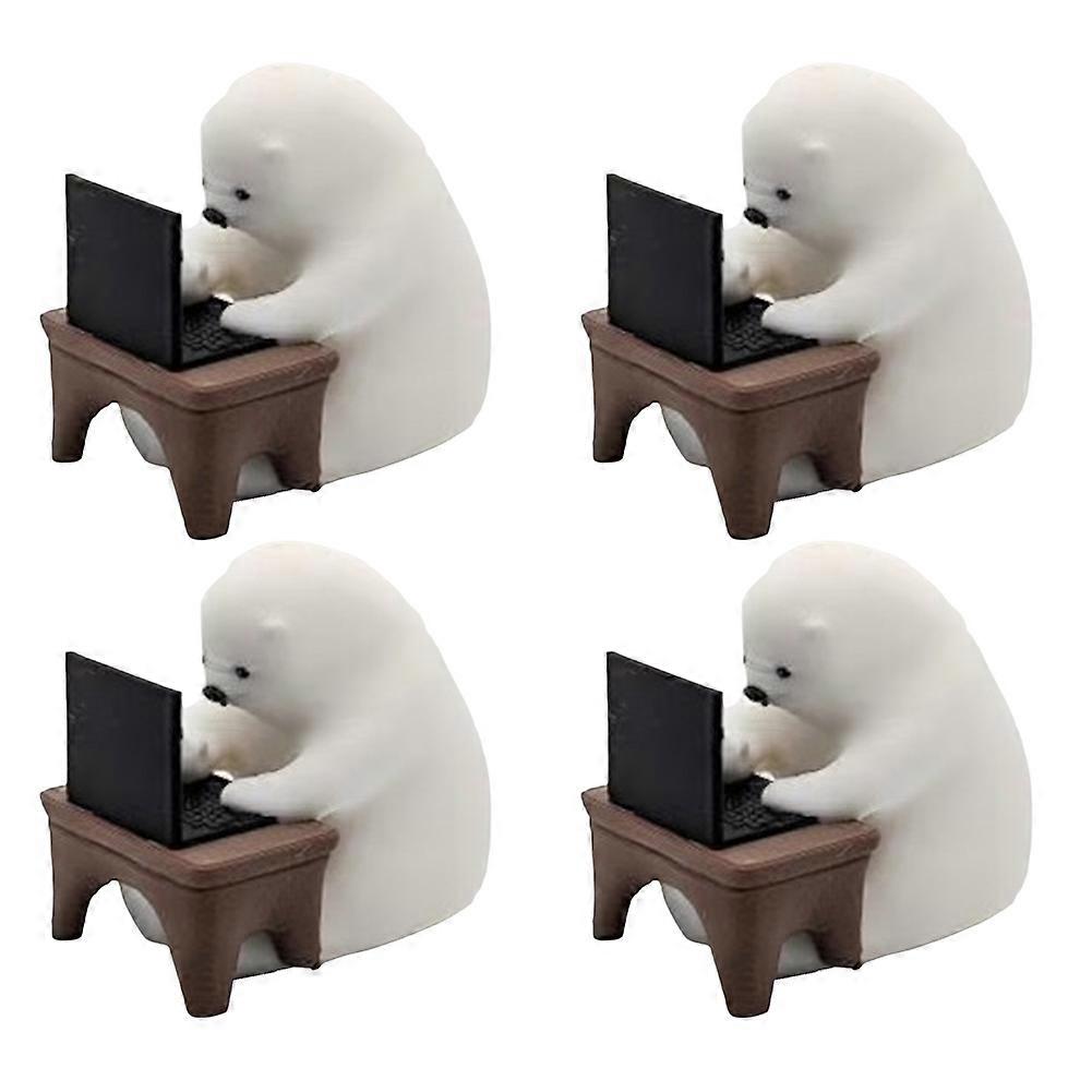 Bear Statue IT Coding Bear Collection Desktop Ornaments Bear Writing Code Miniature Decoration Home Workplace Gift