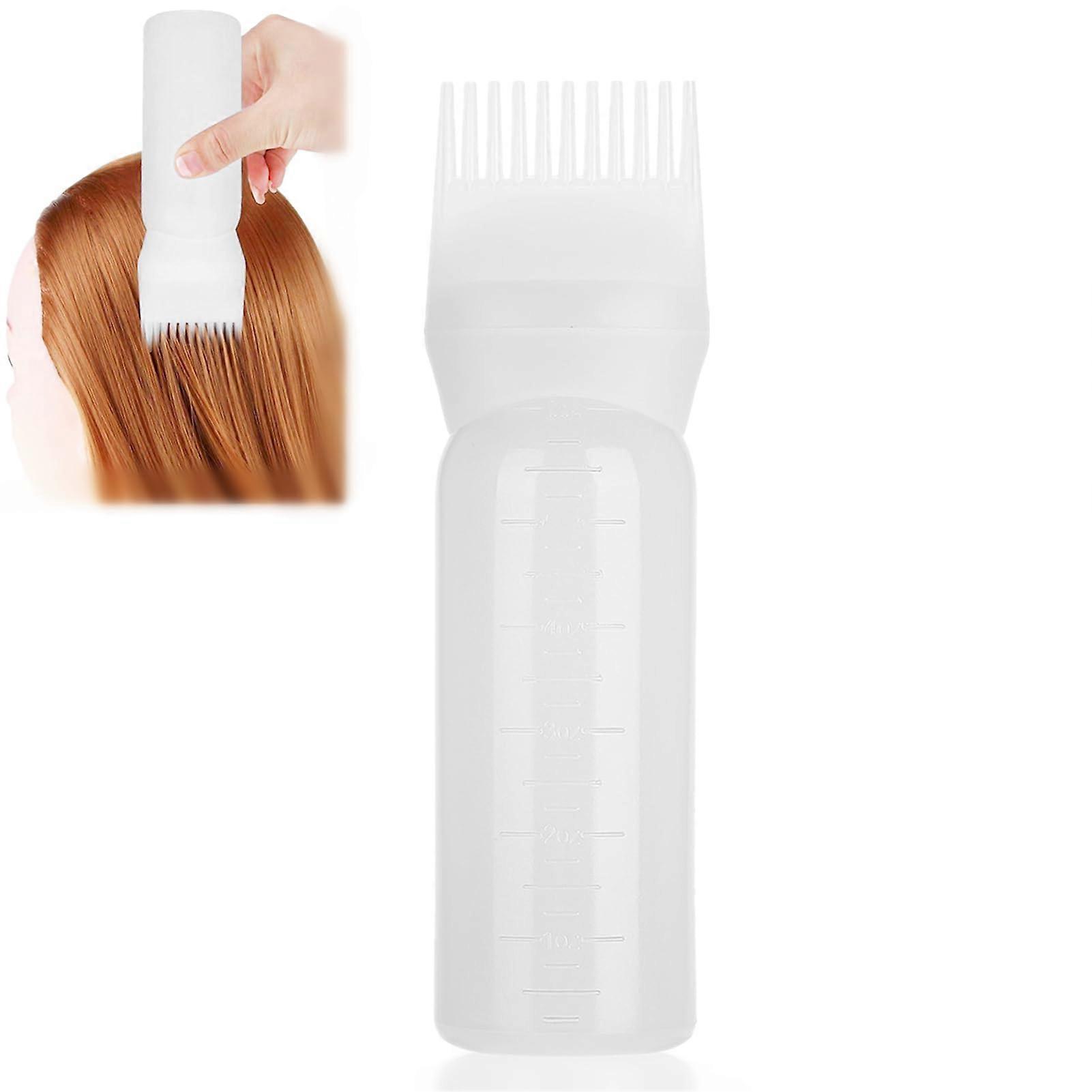 Hair Dye Applicator Bottle with Comb for Precise Root Application and Mess Hair Coloring White