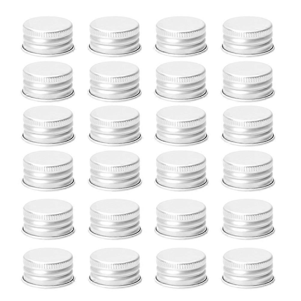 Threaded Aluminium Caps Screw Top Bottle Lids for Bottle Use 50Pcs Silver