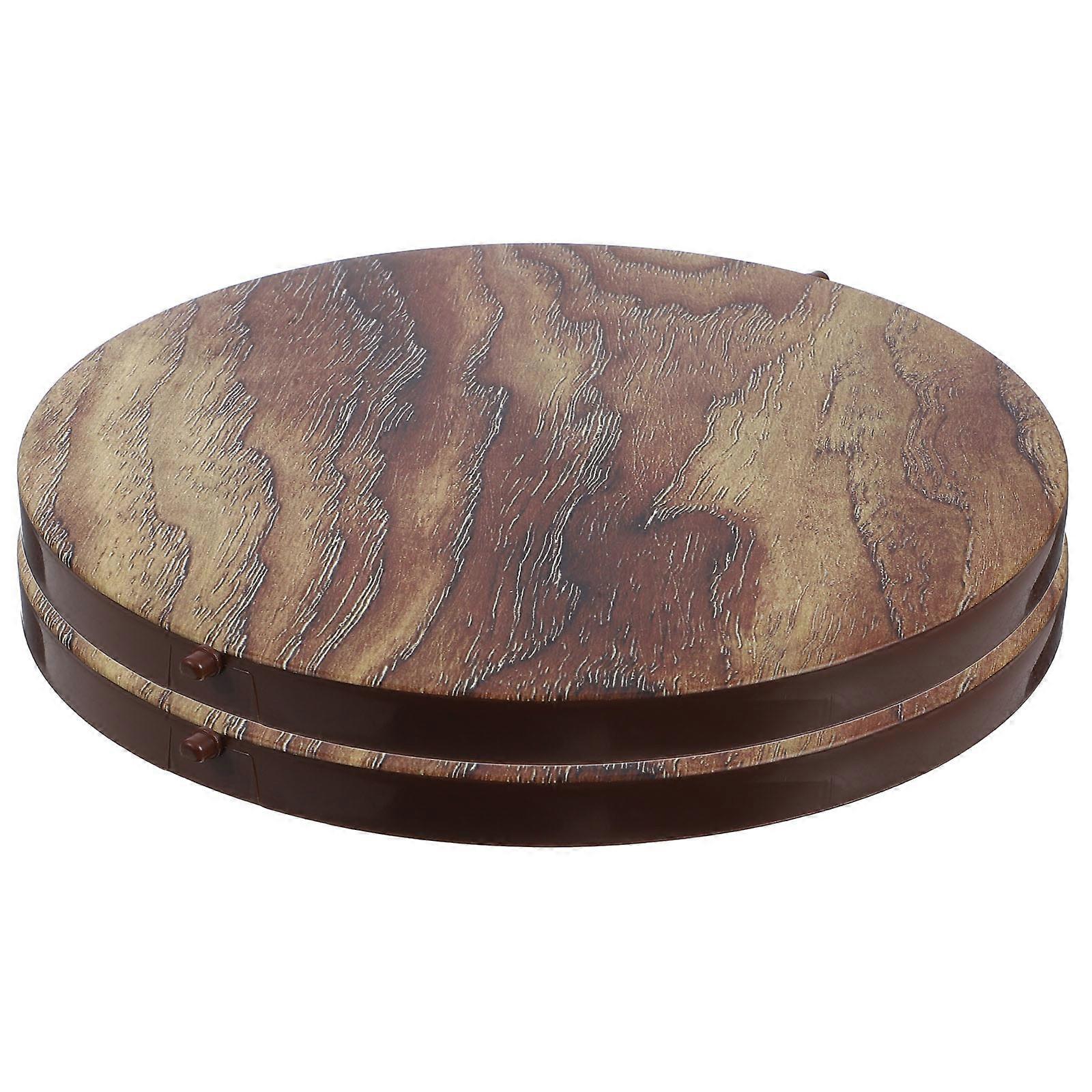 Wood Grain Trash Can Lid for Home Use with Large Opening 2Pcs Set