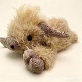 Fluffy Highland Cow Plush Toy - Realistic Scottish Cattle Stuffed Animal, Ultra-Soft Farm Animal Pillow for Kids & Adults, Cute Shaggy Cattle Plushie 
