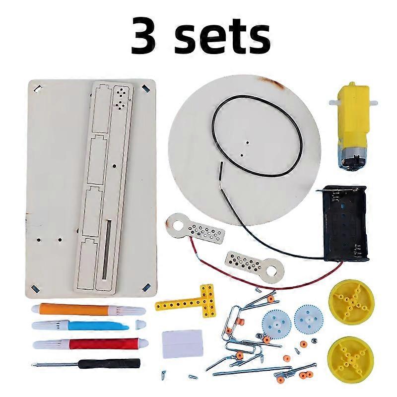 DIY Creative  wooden electric plotter Drawing Robot STEM Kids Model Automatic Painting Science Electronics Kits Experiment