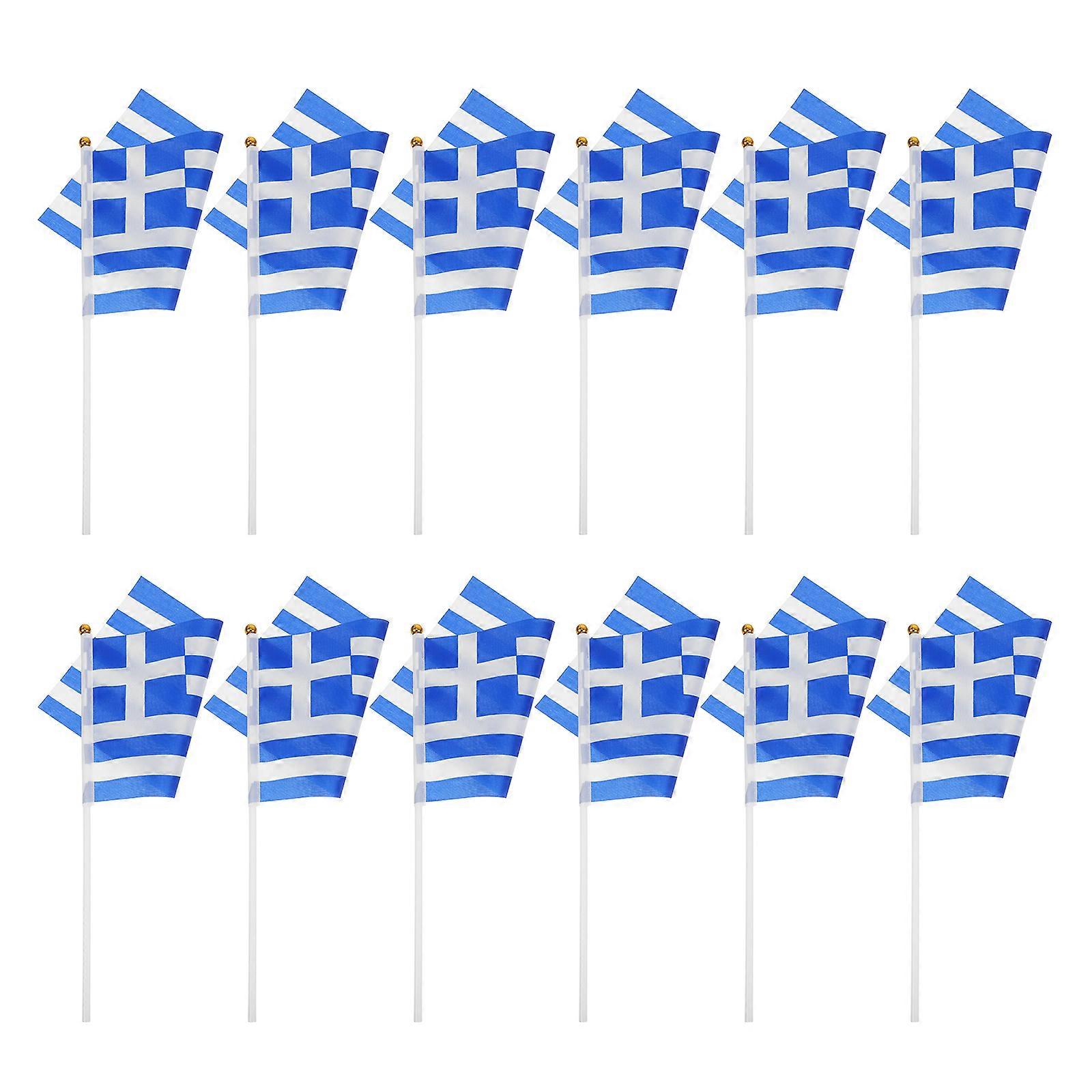 Greece Flag Handheld Flag for Decoration 100Pcs Small Flags