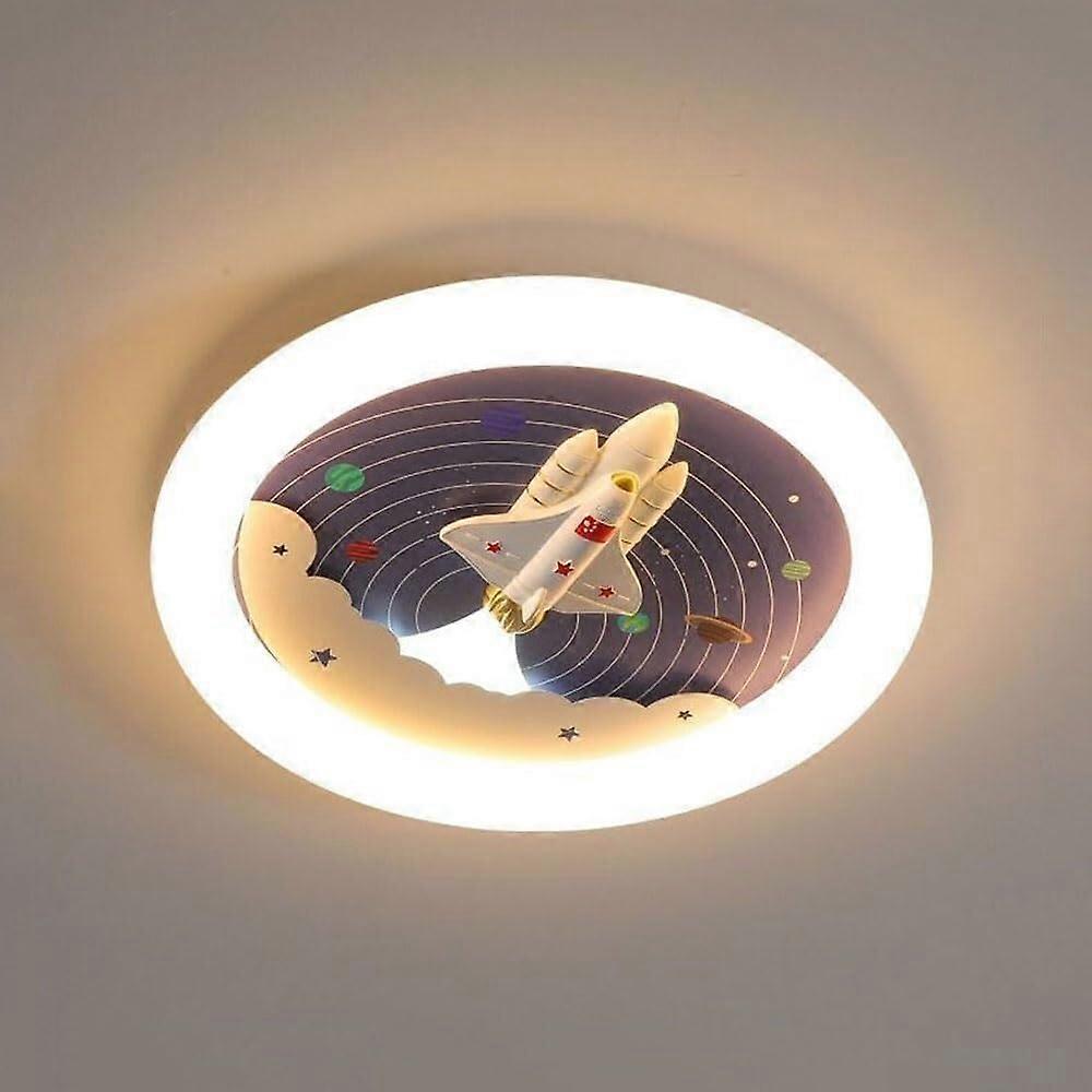 Kids Ceiling Light with EyeCatching Rocket Design, LED Flush Mount for Nursery and Bedroom