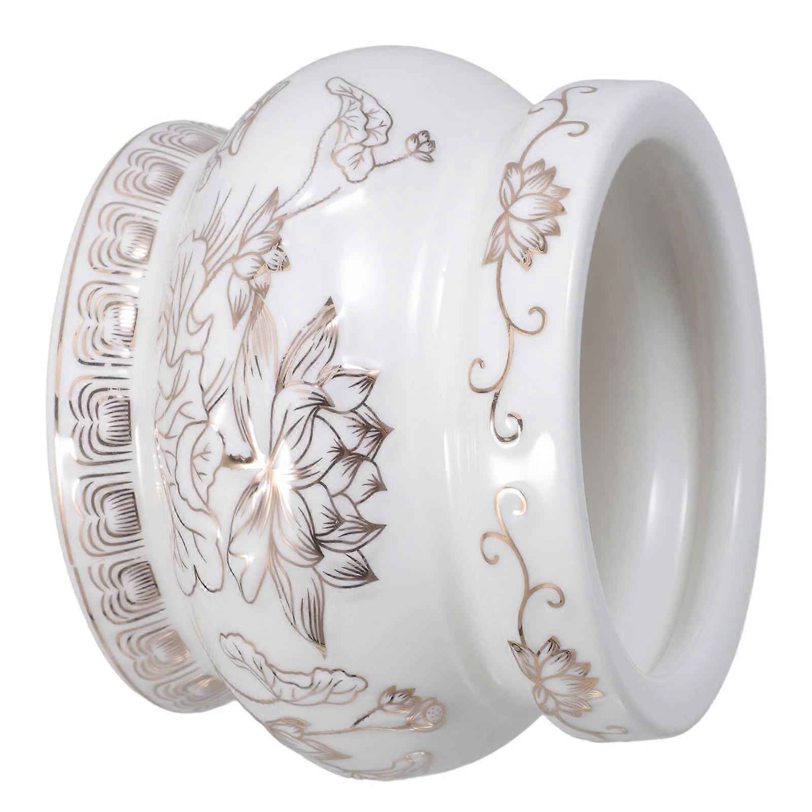 White Ceramic Incense Container for Home 2Pcs Incense Bowl Set