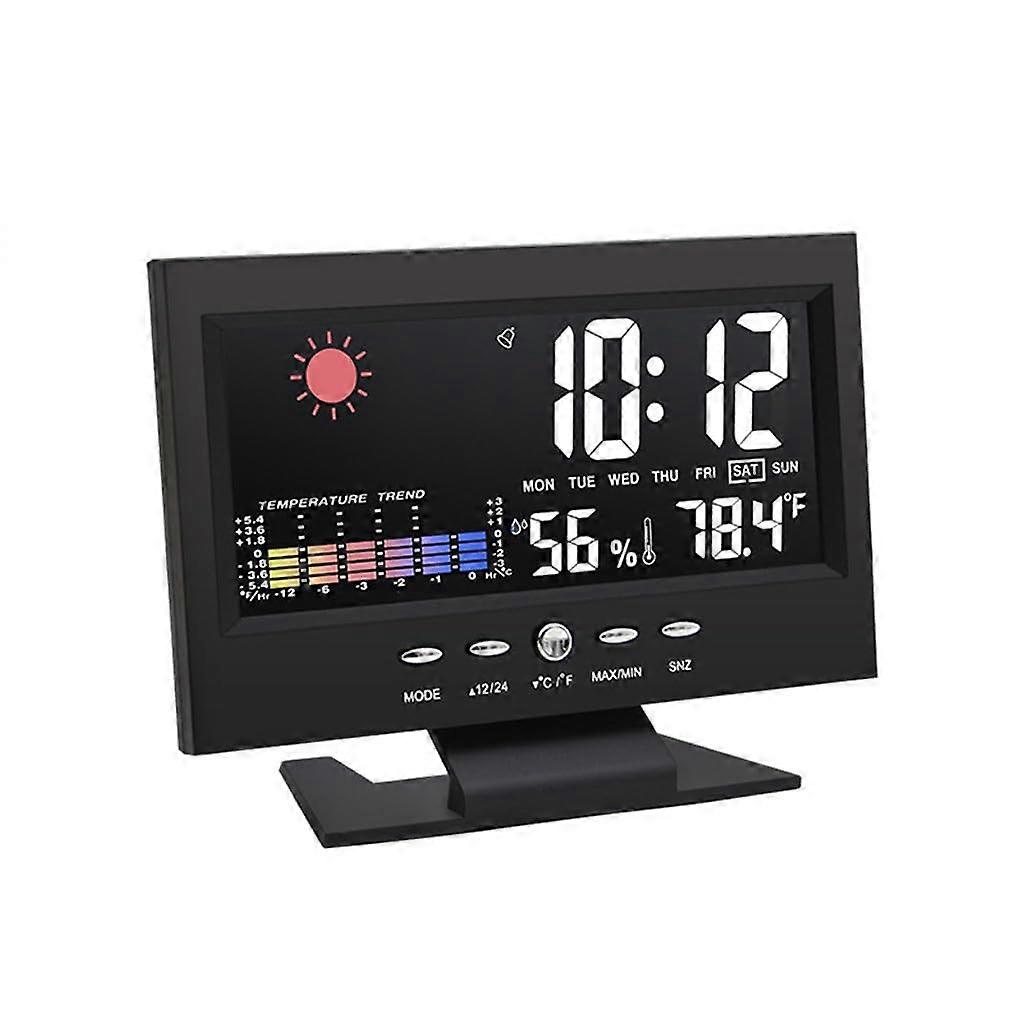 Weather Station Clock with LED Forecast, Accurate Temperature and Realtime Humidity Monitor for Home