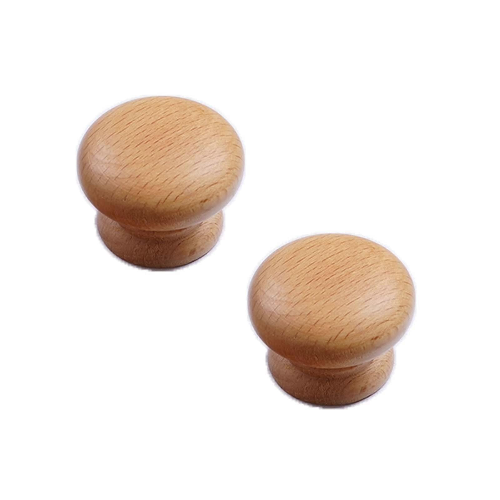 Wood Cabinet Knobs 2pcs Solid Wood Drawer Pull Handles Semicircle Design for Cabinets and Dressers