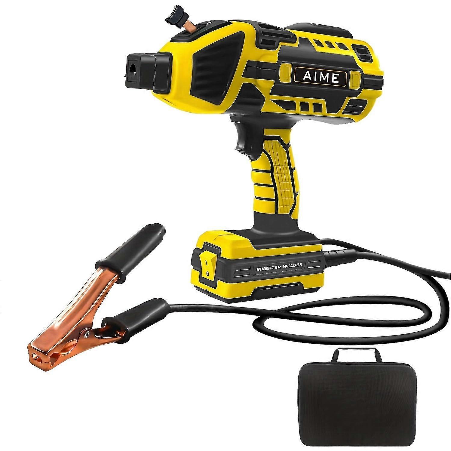 110V Handheld Welding Machine with IGBT Inverter, Adjustable Power, Beige Yellow