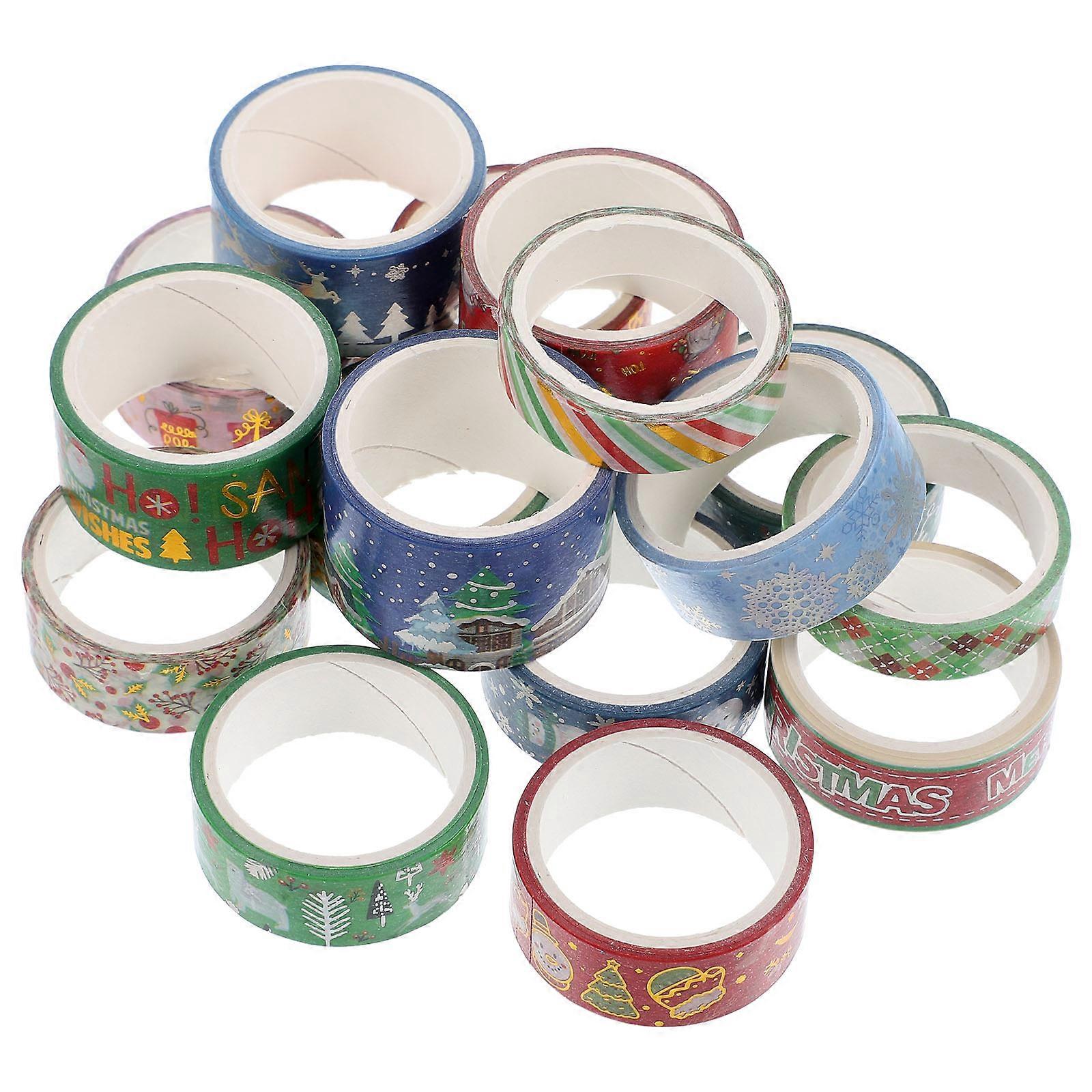 Xmas Washi Tape Set For DIY Lovers Scrapbooking Projects Assorted Color Multi-Purpose Crafting 32 Rolls