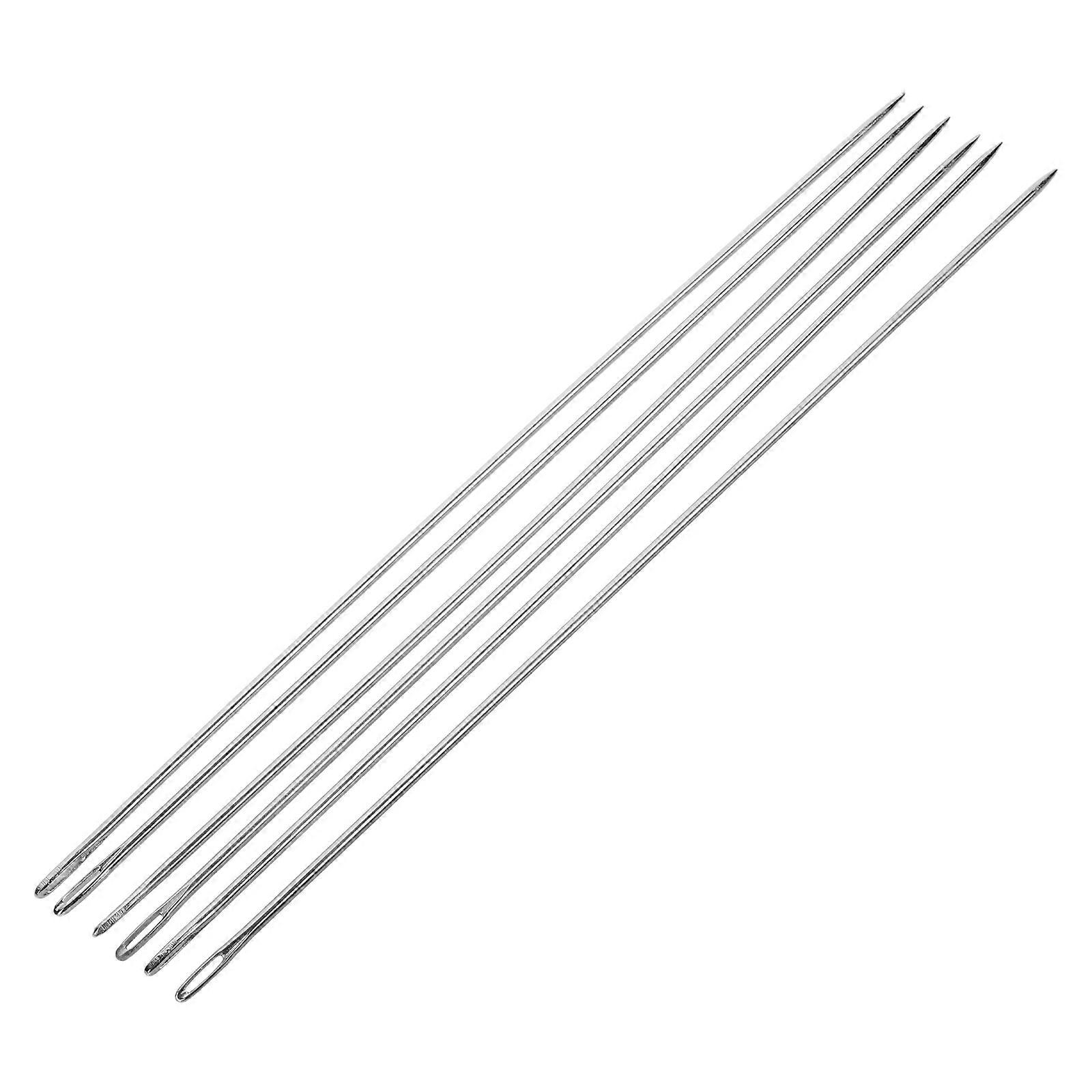 Silver Large Eye Darning Needles for Sewing Use 6Pcs Metal DIY Needles