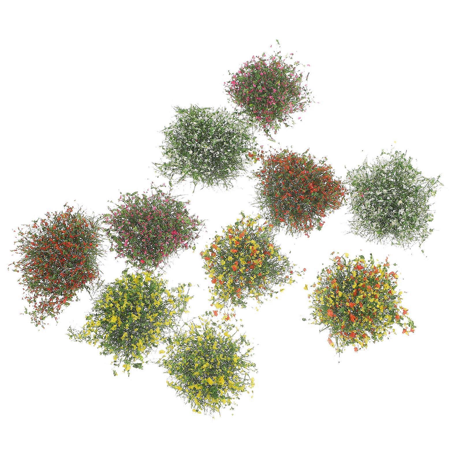 Flower Vegetation Groups Grass Scenery Model Diy Miniature Artificial Lawn 10Pack