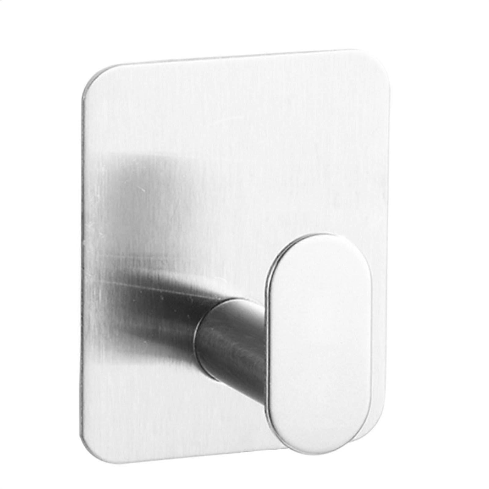 Adhesive Wall Hooks Heavy Duty 15lb Waterproof Space Saving for Bathroom Kitchen Bedroom Silver