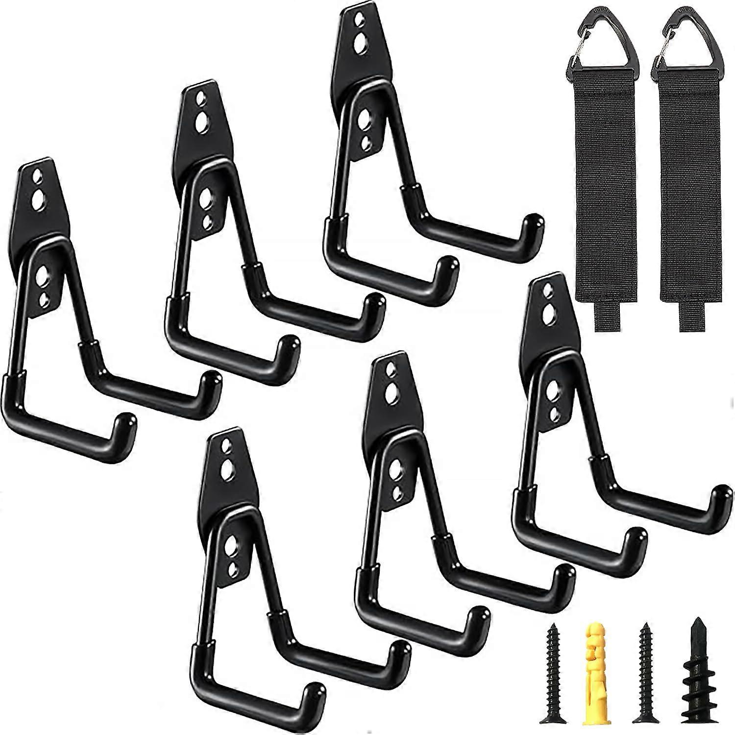 Garage Storage Hooks 8 Pack Heavy Duty Wall Mounted Rust Resistant Cord Organizer for Tools Ladders