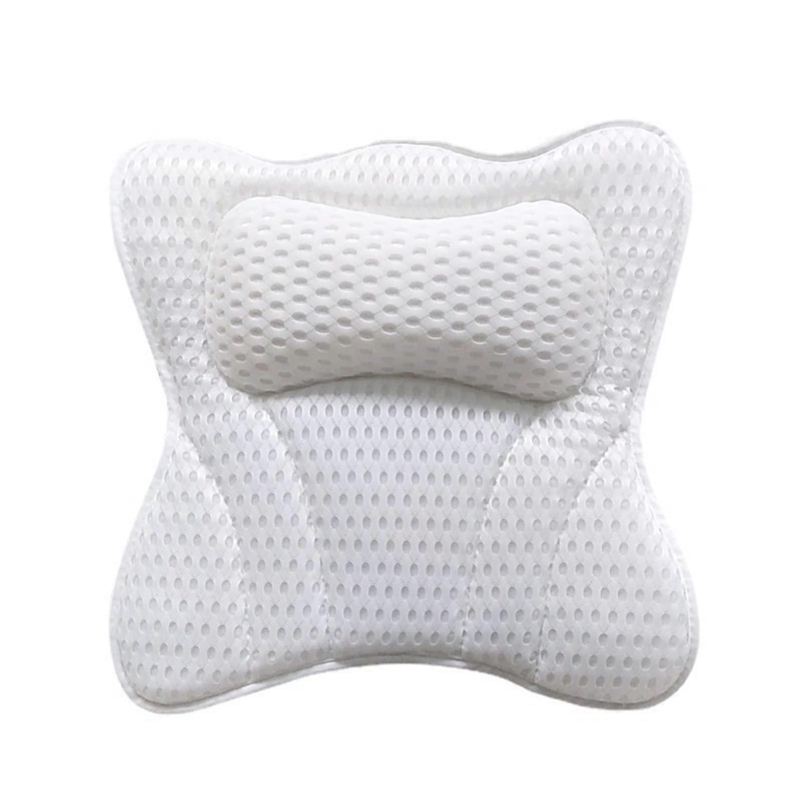 Bath Pillow for Head Neck and Back Support with Ergonomic Headrest and Secure Suction Grip