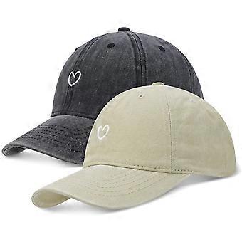 Damen-Baseballkappe aus gewaschener Baumwolle, Vintage-Stil, verstellbar, Sonnenschutzkappe für Damen