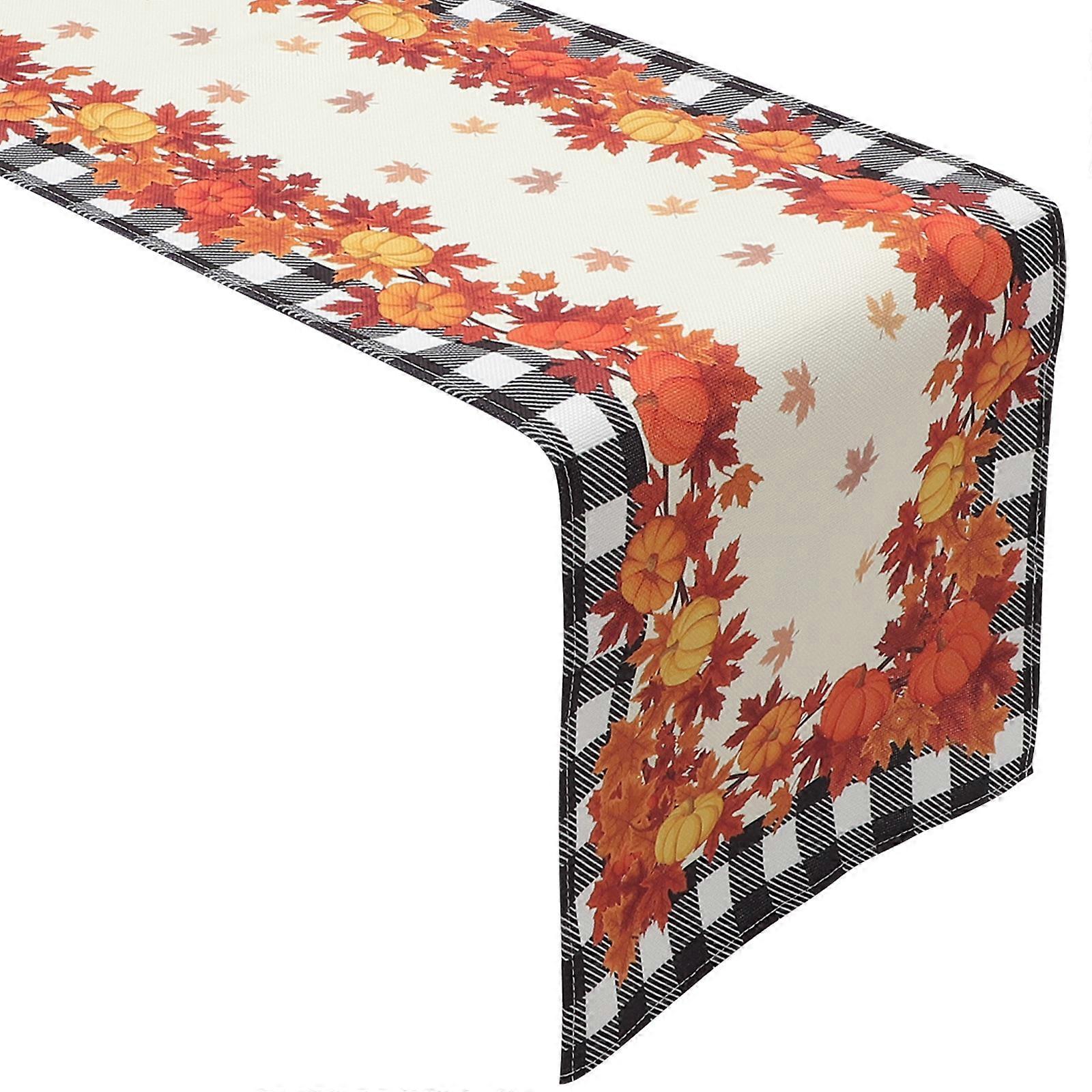 Pumpkin Print Table Runner Decorative Holiday Tablecloth 69.95x12.97in 1Pack