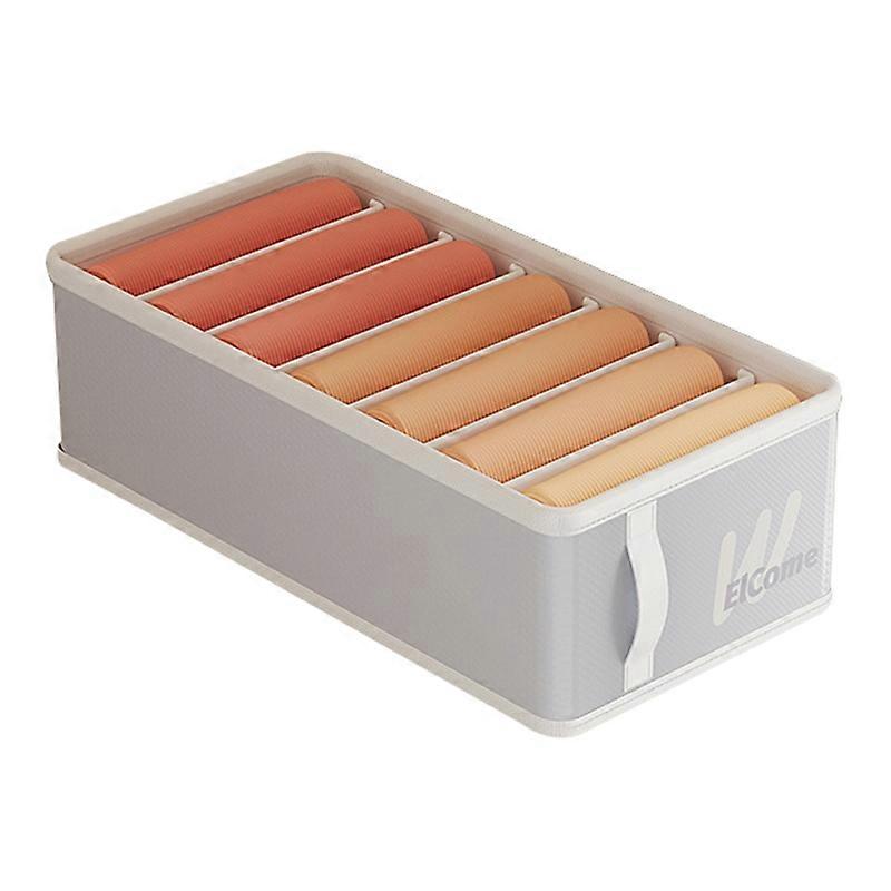 Small 7 Compartments Foldable Moisture-proof Clothes Organizer PE+PP Wardrobe Pants Storage Box