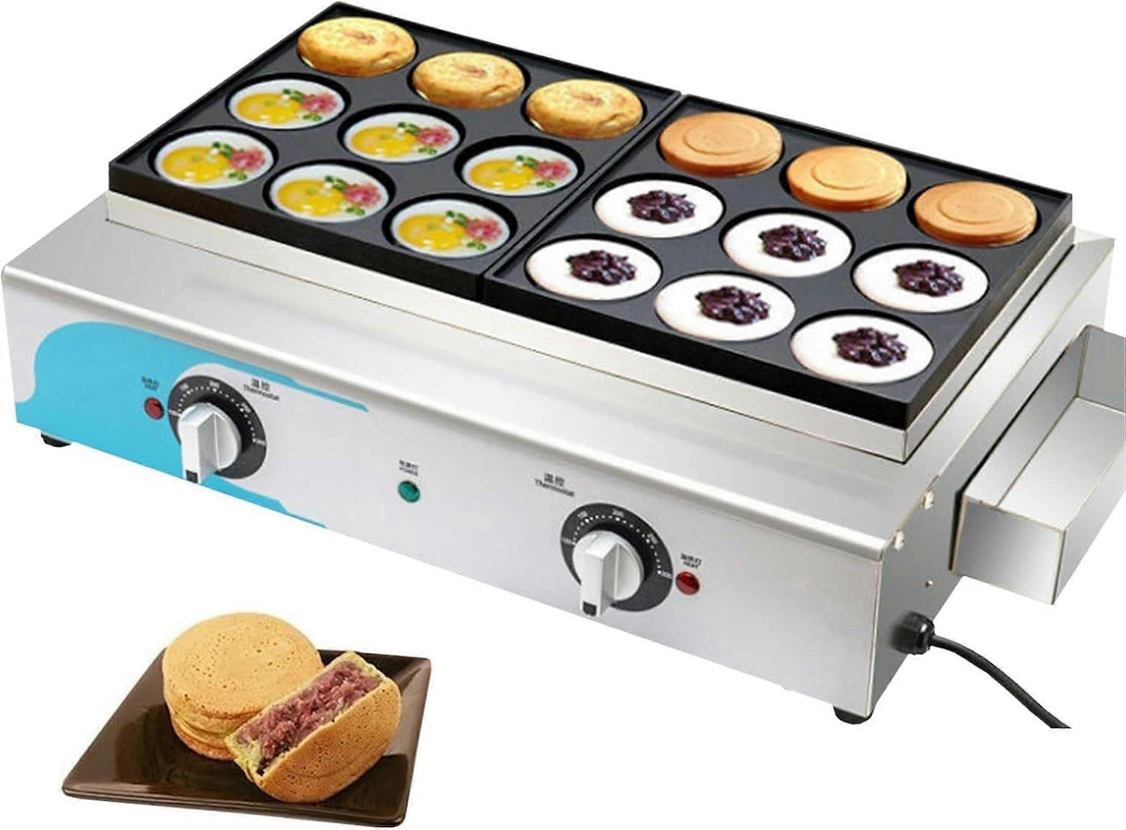 18 Hole Egg Burger Maker with NonStick Plate, Mini Pancake Maker, Fast Even Heating, Easy Temp Control