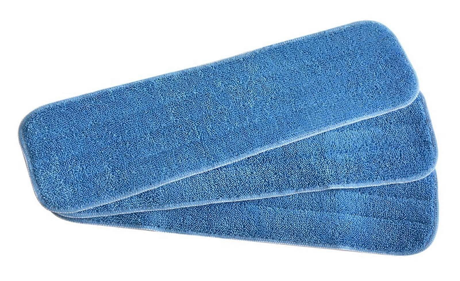 Microfiber Mop Pads 5x17 Inch Replacement Heads for SelfWringing Floor Cleaning, 3 Pack Blue