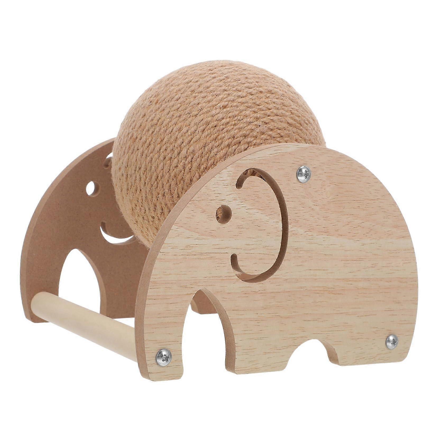 Interactive Rotating Sisal Cat Scratching Ball with Stable Base for Kittens and Small Pets