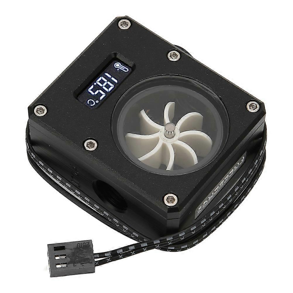 PC Water Cooling Flow Meter Indicator 12V Small 3pin Interface G1/4 Thread Pom Rustproof Computer Flow Meter Black