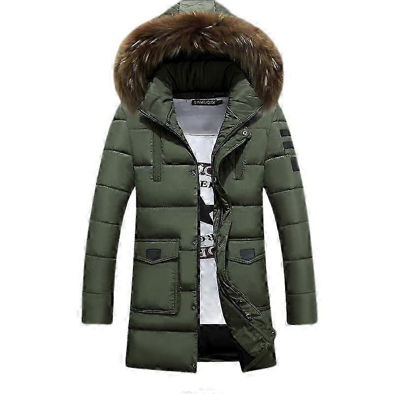 SQLX New Men's Long Quilted Winter Down Jacket HK