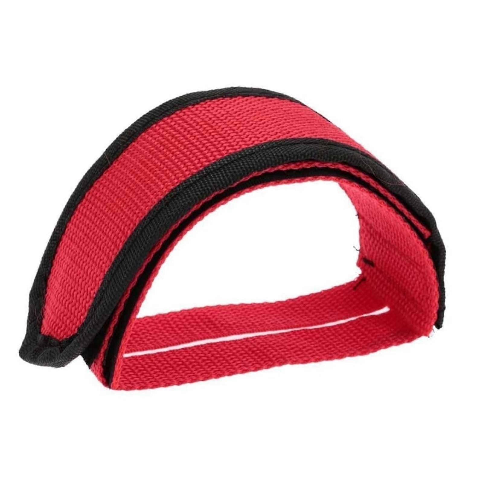 Pedal Straps with Toe Clips, Adjustable Nylon, SlipResistant Grip for Fixed Gear Bikes, Red
