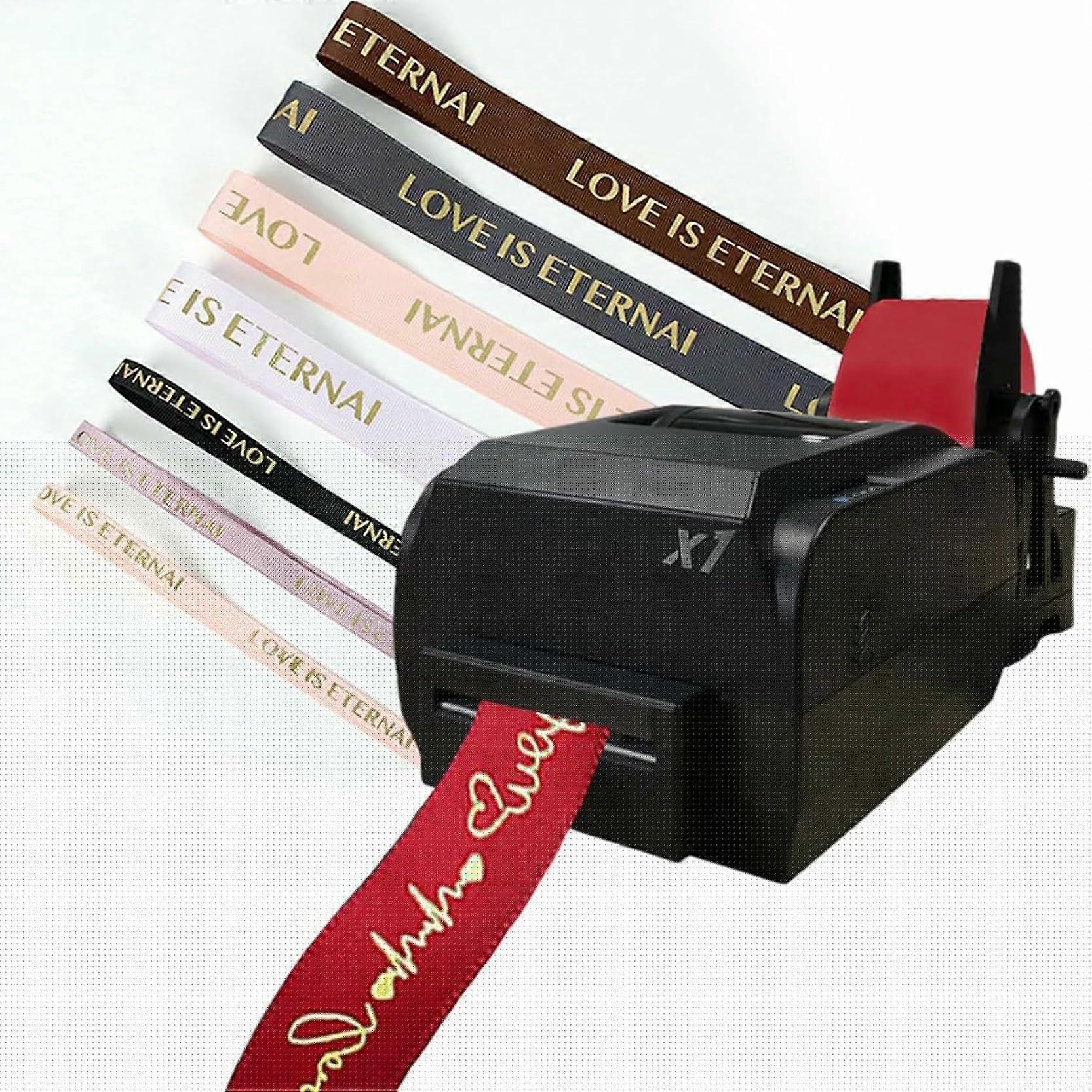 Ribbon Printer with Holder, DualRow Speed Satin Printing, Custom Gift and Packaging Use