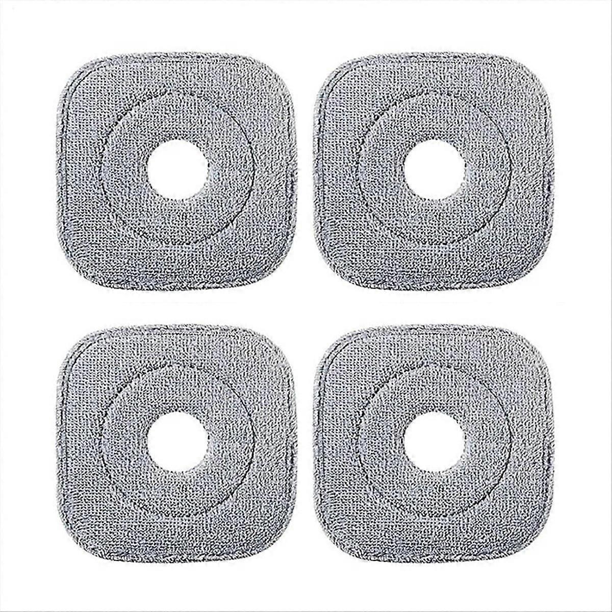Mop Pads 4 Pieces Microfiber Refills Square Brush Scrub Pad