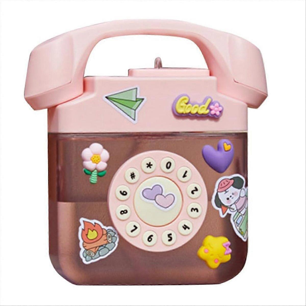 Creatives Retro Telephone Shape Water Bottle,Drinking Bottles(Pink)