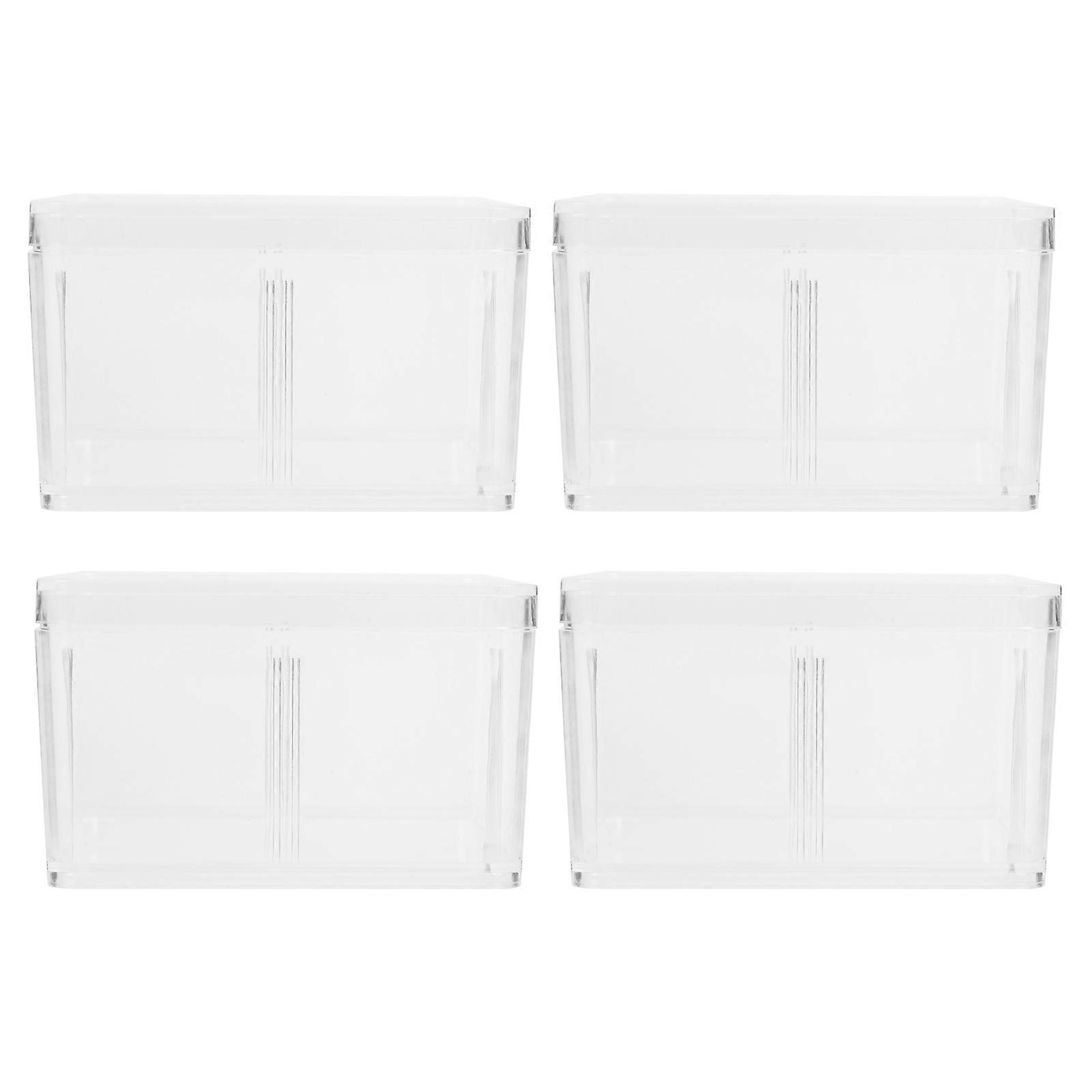 Specimen Showing Box for Storage Use Plastic Transparent Storage Box 4Pcs