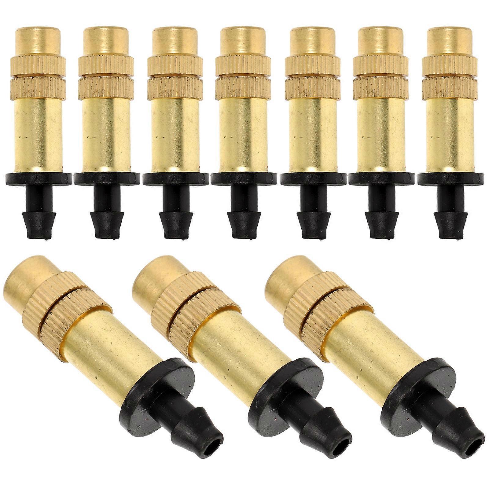 Copper Hose Misting Nozzle Connector Mister Nozzle Replacement with 10Pcs