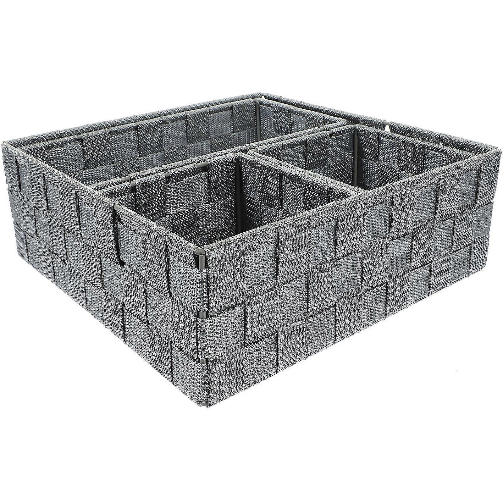 4pcs Woven Storage Boxes Sundries Organizing Small Cube Bin Containers