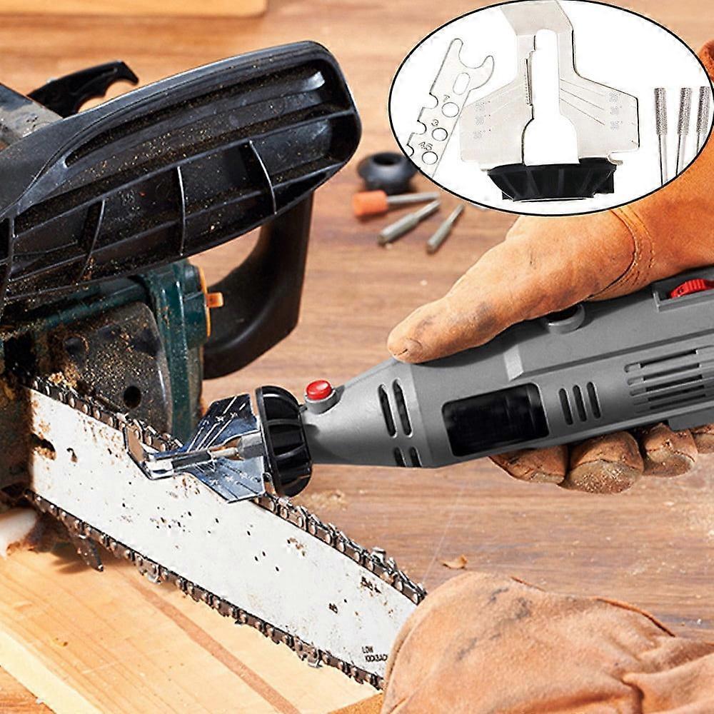 Chain Saw Sharpening Tool Attachment Rotary Power Drill Hand Sharpener Adapter