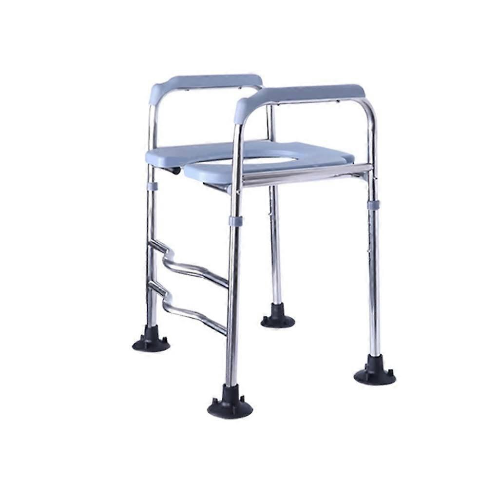 Foldable Bedside Commode Chair for Elderly, Height Adjustable Shower Chair with Removable Bucket