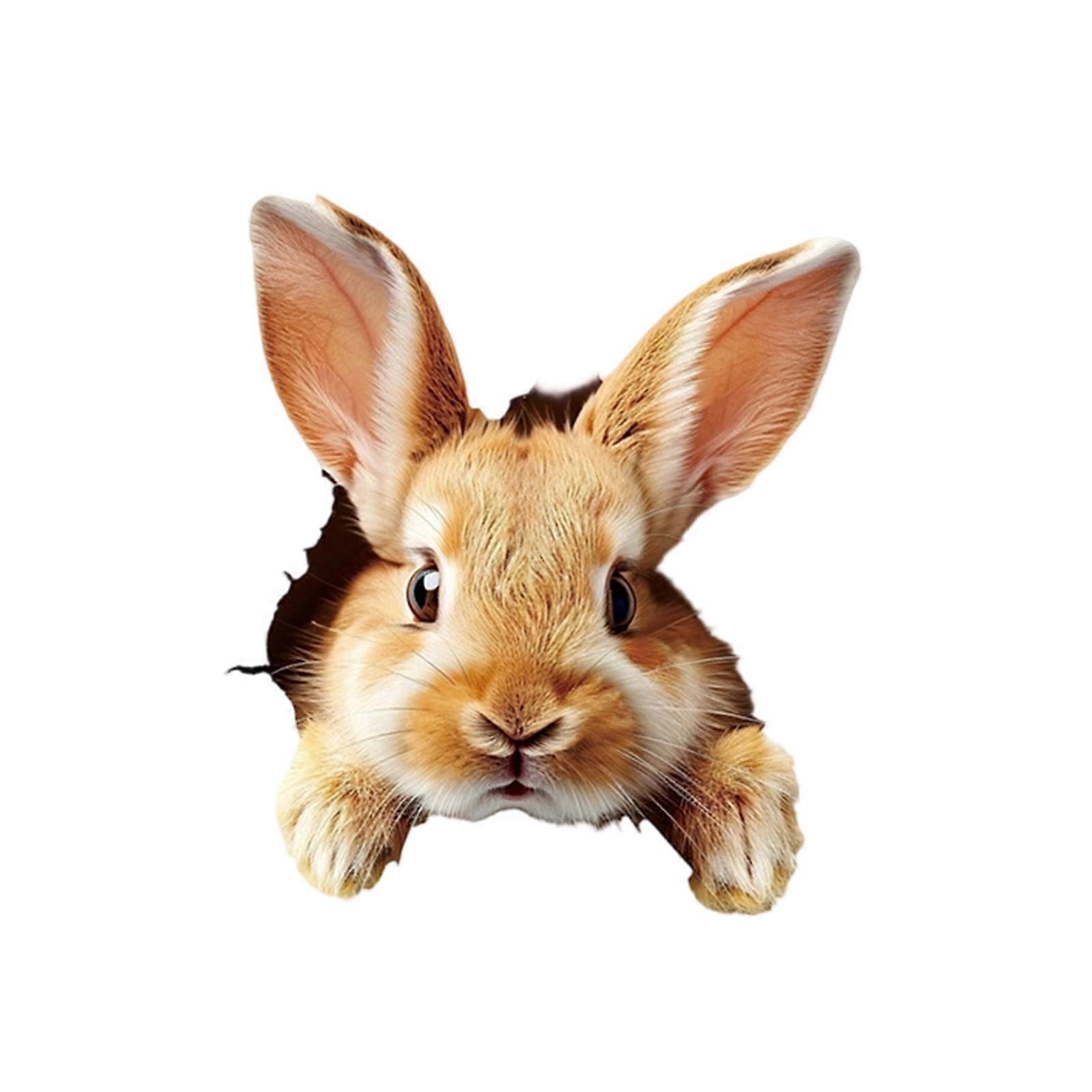 Creative Easter Wall Stickers, 3D Bunny Corner Decals, Removable & Compatible with All Smooth Walls