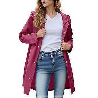 Chaqueta impermeable para mujer, anorak con capucha, chaqueta impermeable de invierno larga, cortavientos, para adultos, chaqueta impermeable, talla M