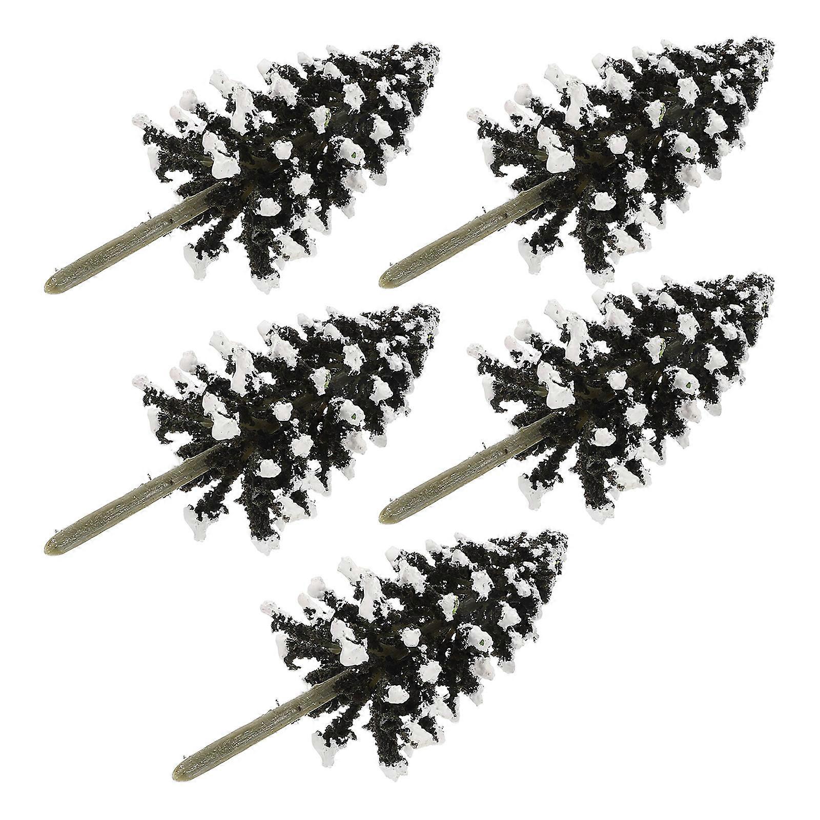 Christmas Tree Cedar Model for Decoration 5Pcs Miniature Plastic Simulation Trees