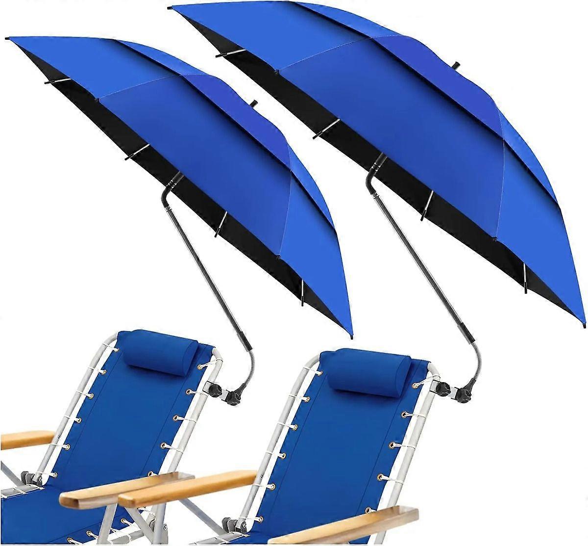Double Layer Beach Umbrellas UPF 50+ 1.2m, Blue