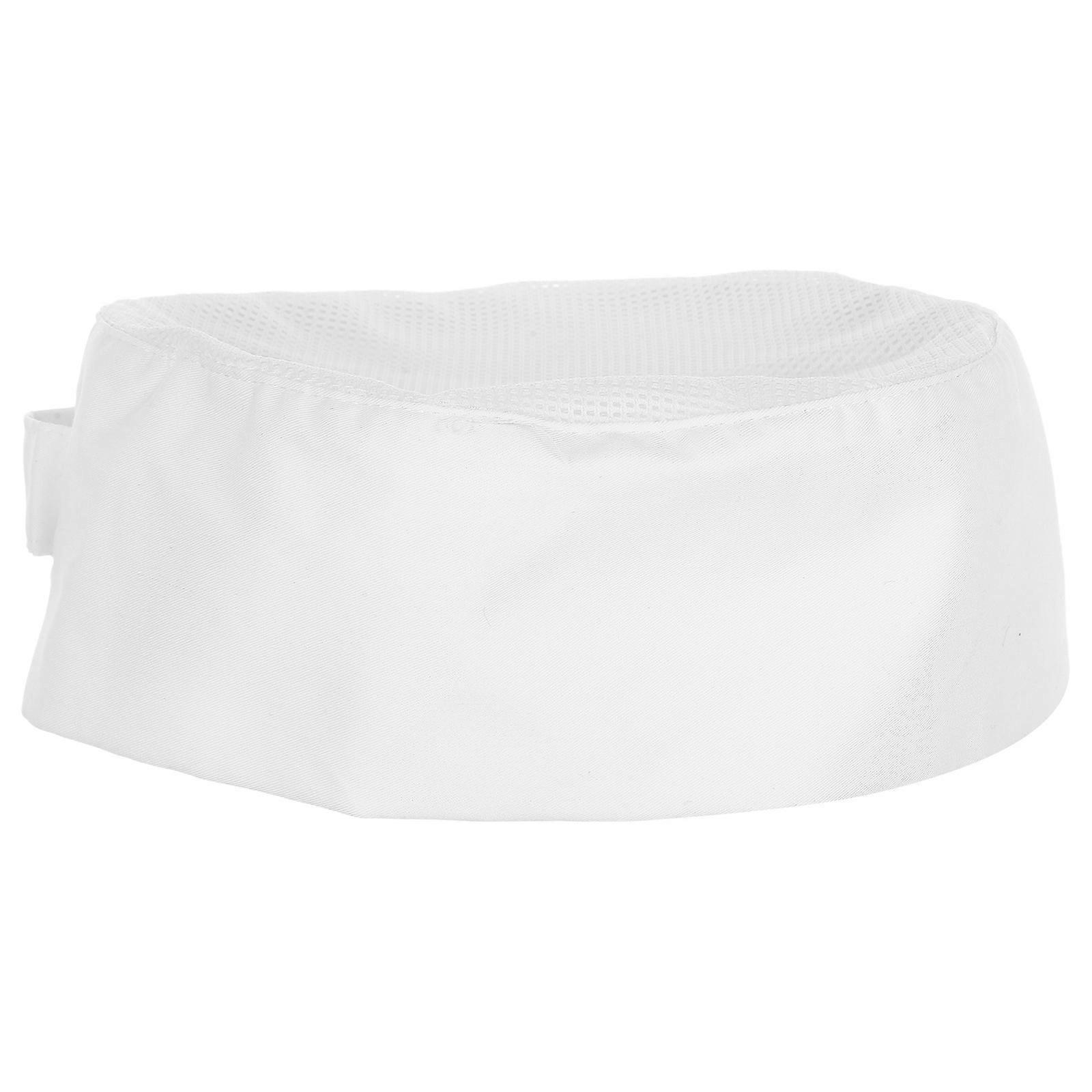White Mesh Chef Hat for Cooking Use with Adjustable Strap One Size