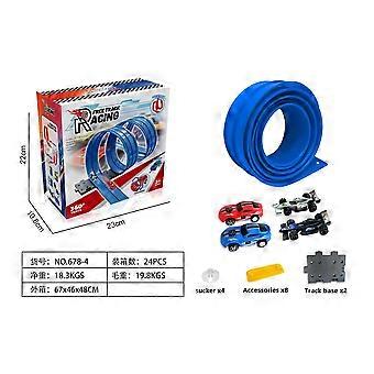 Car Track 5M Flexible Race Track for Toy Cars with 4 Plastic Cars Christmas Birthday Gifts for 3 4 5 6 7 8 Years Old Boys Girls Kids