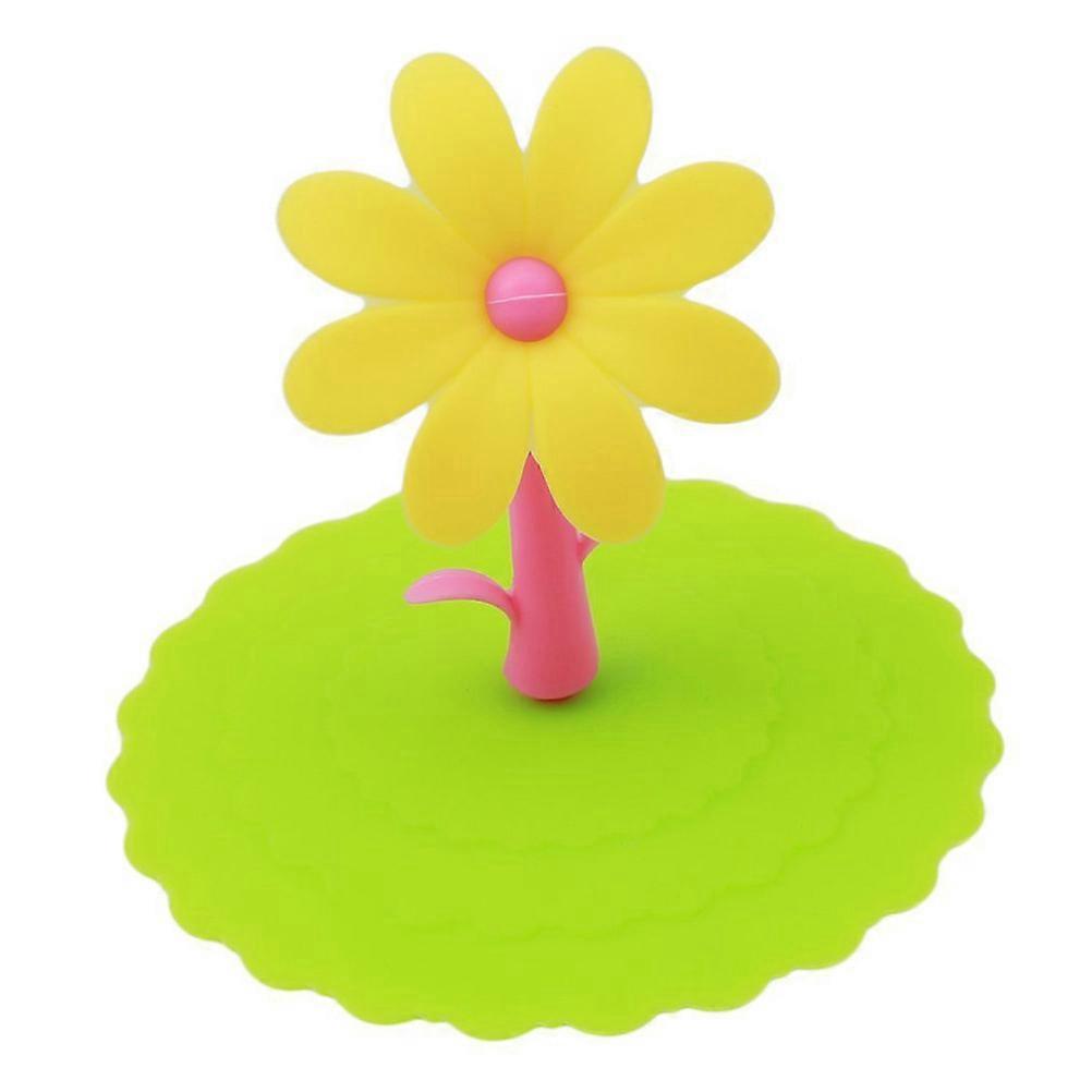 Silicone Cup Cover Sunflower Design for Suction Seal Function 5Pcs Pack