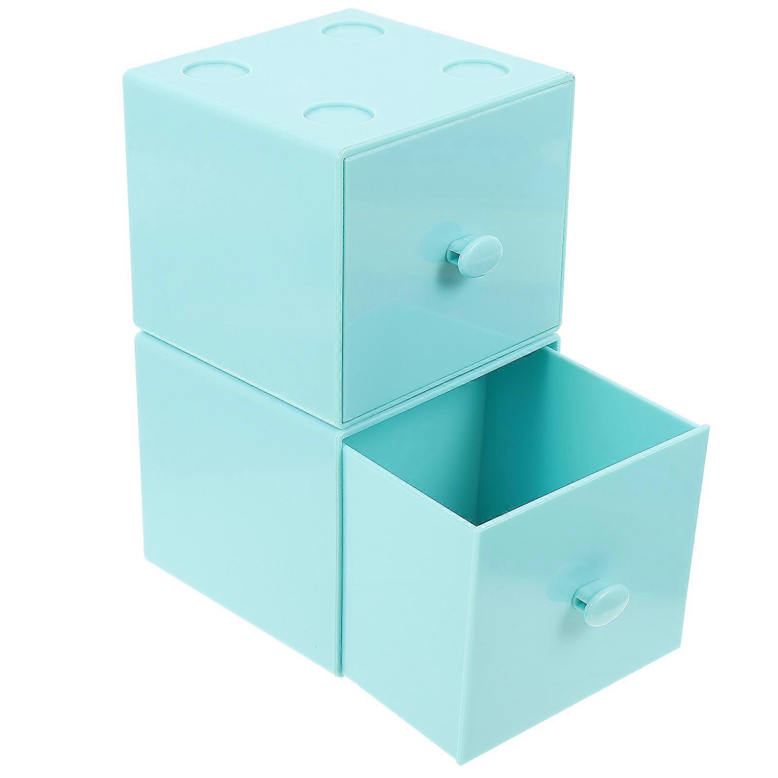 Desk Organizer Cosmetic Storage Box for Storage Use 2Pcs Stackable Drawers