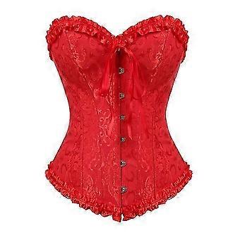 Overbust Korsett Sexy Spitze Plus Size Erotik Reißverschluss Blumen Frauen Bustier Korsett Dessous Tops