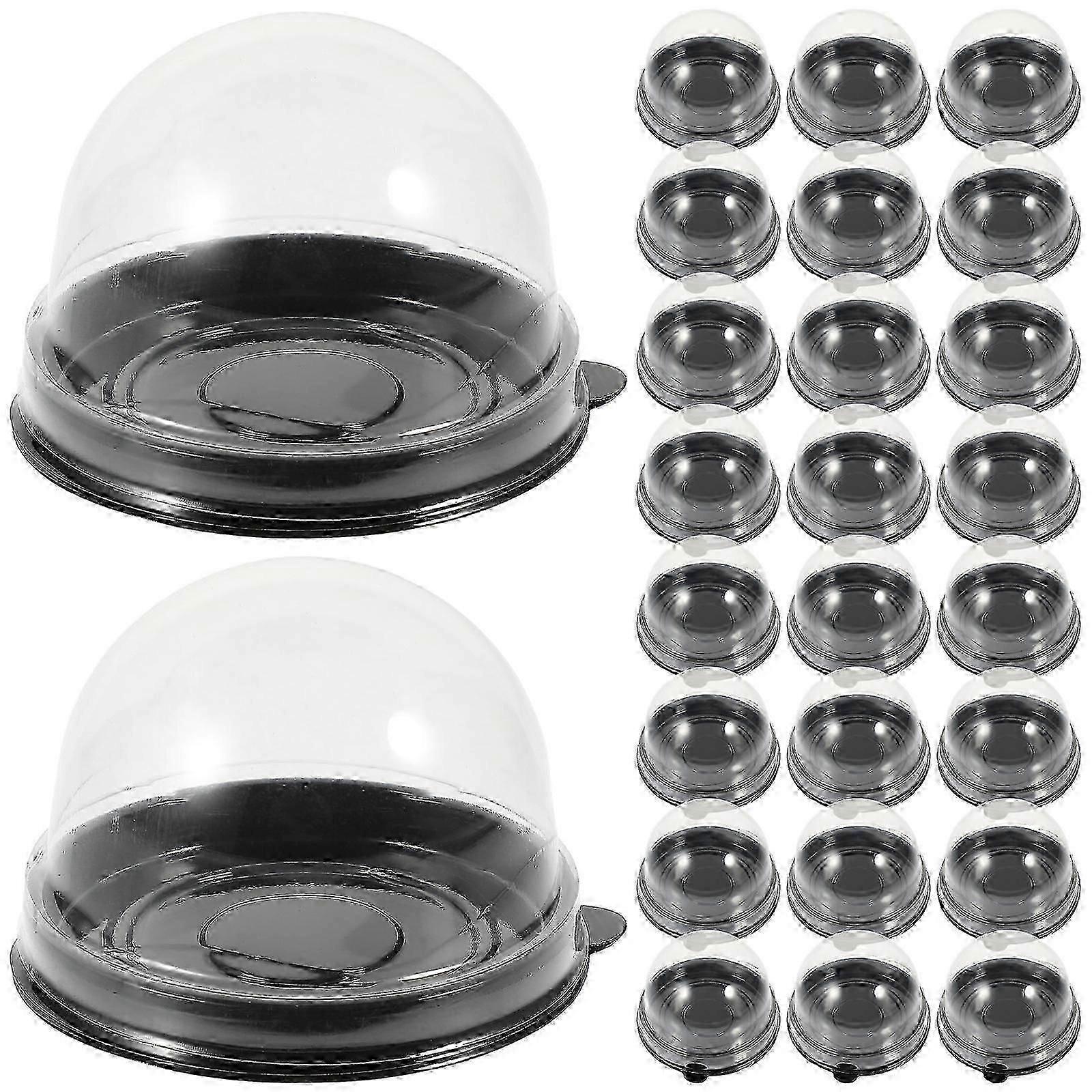 Baking Cake Dome Cases for Cake Container 50Pcs with Black ABS