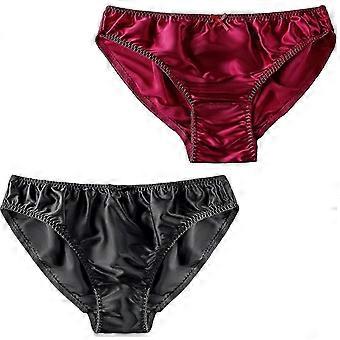 Women's Mulberry Silk Panties Silk Sexy Bikini Silk Briefs Satin Underwear 2pcs SX,x