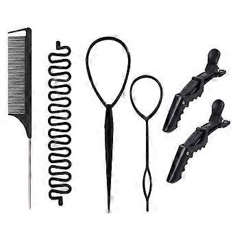 Conjunto de bandeja de cabelo para casa Pente de cauda pontiaguda Ferramenta de estilo de cabelo trançado de cabelo