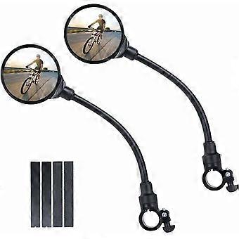Espelho retrovisor para bicicleta, 2 espelhos retrovisores de ângulo amplo com rotação de 360°, espelhos de segurança convexos em acrílico, adequados para guidões de 22 a 30 mm.