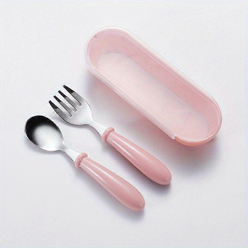 [Customized] Personalized Any Name Children's Tableware Spoon And Fork Storage Box Set, Children's Tableware Set Easter Gift